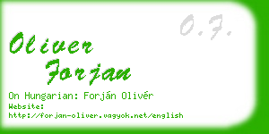oliver forjan business card