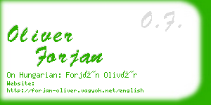 oliver forjan business card